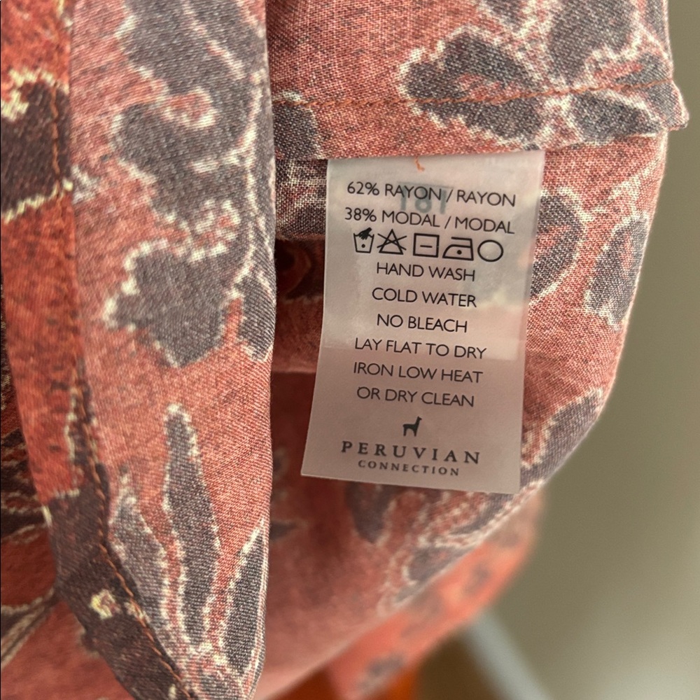 Peruvian Connection Floral Pattern Button Down Sh… - image 4